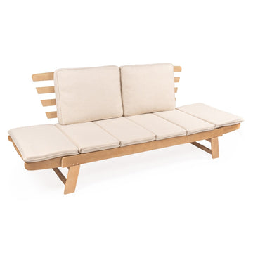 Hartley 2-Seat Modern Scandinavian Folding Wood Outdoor Day Bed Sofa - JONATHAN Y
